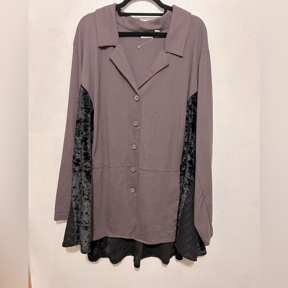 NWOT LOGO Lavish by Lori Goldstein Stylist Ponte Jacket with Mixed Trim 5X